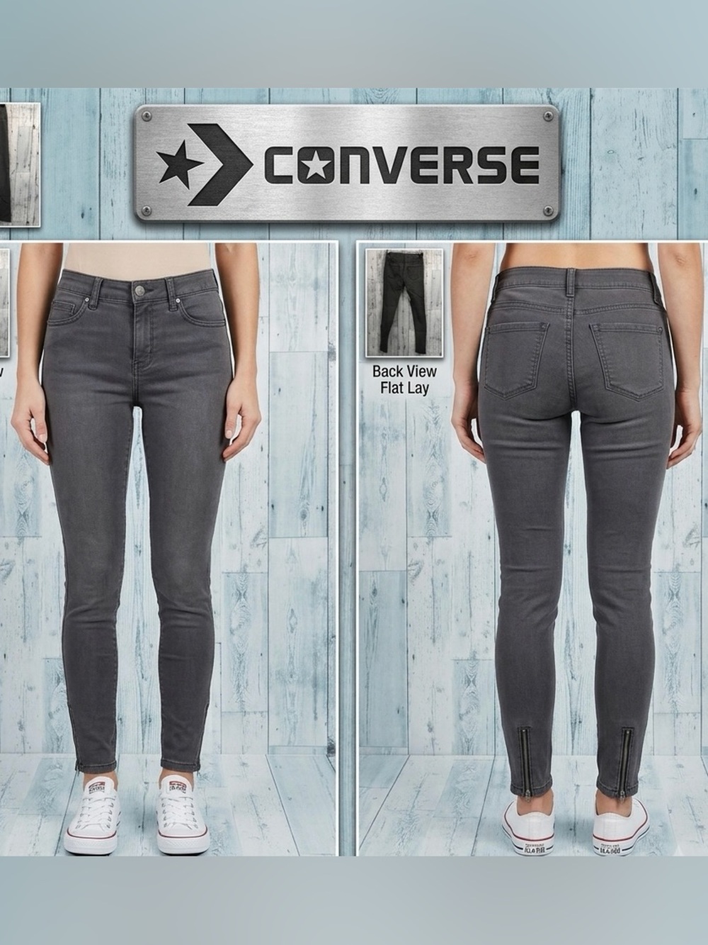 Converse Ankle Zipper Gray Jeggings 4